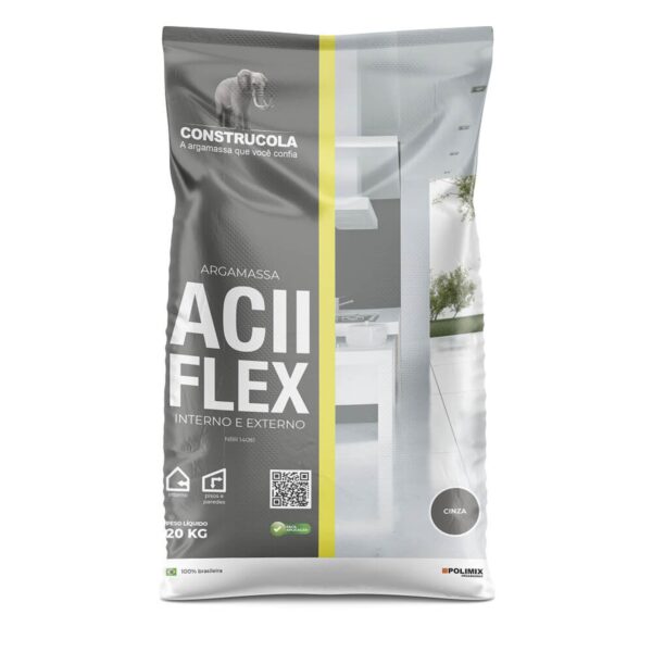 Argamassa Interna/Externa AC2 Flexível Cinza 20kg Construcola