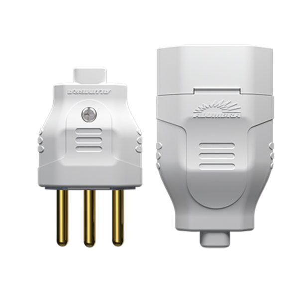 Conjunto de Tomada Macho + Fêmea 2P + T 10A 250V Alumbra
