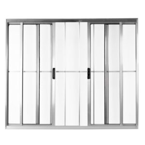 Janela de Correr 4 Folhas com Grade Alumínio Brilhante Proex