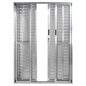 Porta Balcão Veneziana 6 Folhas Alumínio Brilhante Proex