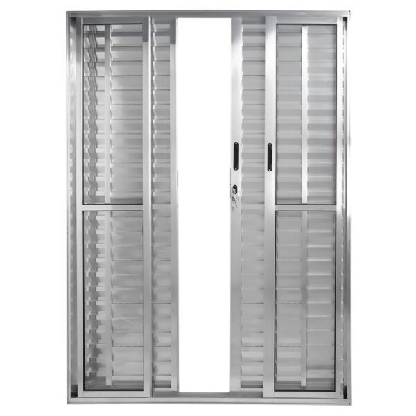 Porta Balcão Veneziana 6 Folhas Alumínio Brilhante Proex