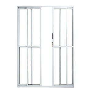 Porta de Correr 4 Folhas Vidro Liso Alumínio Branco Proex