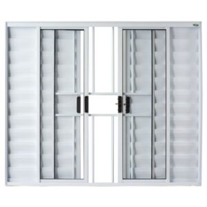 Veneziana 6 Folhas com Grade Alumínio Branco Proex