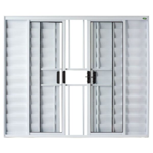 Veneziana 6 Folhas com Grade Alumínio Branco Proex