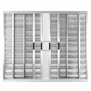 Veneziana 6 Folhas com Grade Alumínio Brilhante Proex