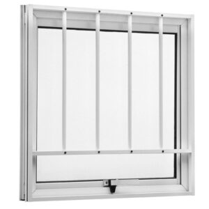 Janela Maxim-ar Vidro Boreal com Grade Alumínio Branco Proex