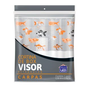 Cortina para Box Retangular Vinil com Visor 1,35x2m Plast-Leo