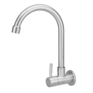 Torneira para Cozinha Parede 1/4V Bica Alta Cromado Steel 9501