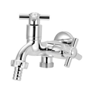 Torneira para Tanque/Jardim Parede Curta C21 ABS 2 Saídas Cromado Stoc