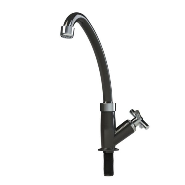 Torneira para Cozinha Mesa 1/4V Bica Média Preto Siena