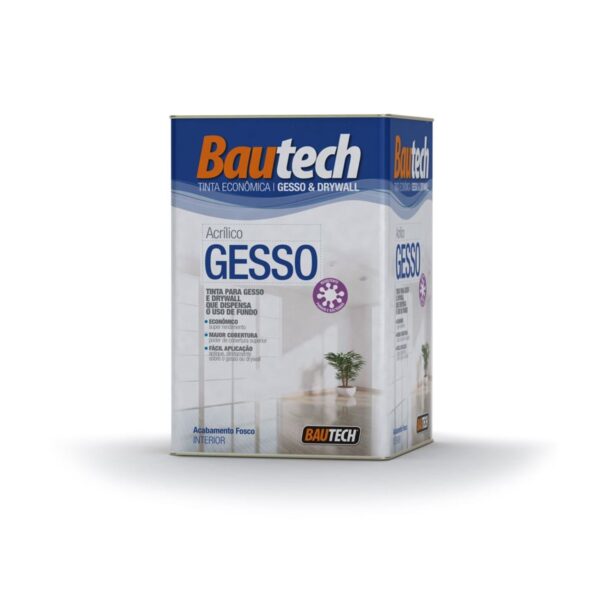 Tinta Econômica Acrílica Fosco Gesso & Drywall Branco 18L Bautech
