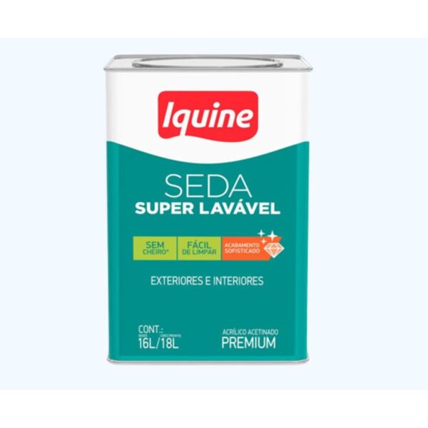 Tinta Premium Acrílica Acetinado Seda Branco Neve 18L Iquine