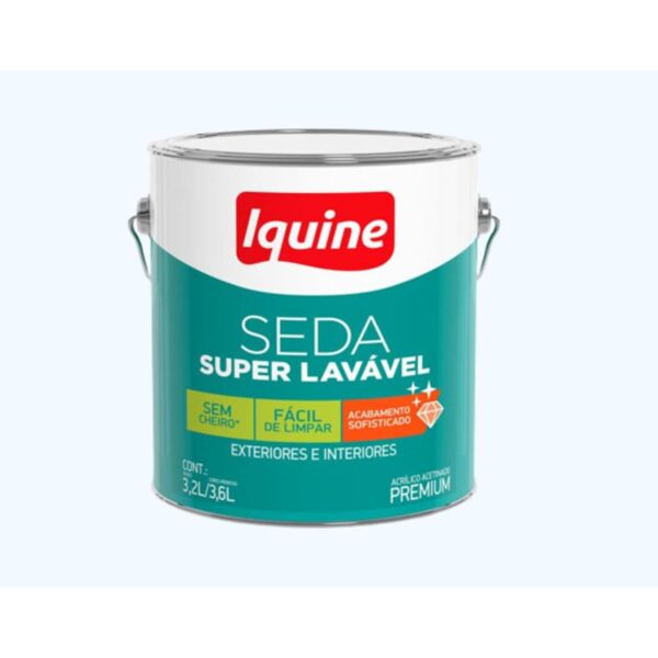 Tinta Premium Acrílica Acetinado Seda Branco Neve 3,6L Iquine