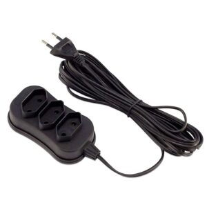 Extensão Preta com 3 Tomadas de 2P 10A FC