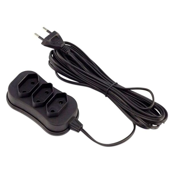 Extensão Preta com 3 Tomadas de 2P 10A FC