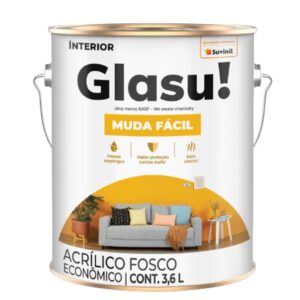 Tinta Econômica Acrílica Fosco Glasu Branco 3,6L Suvinil