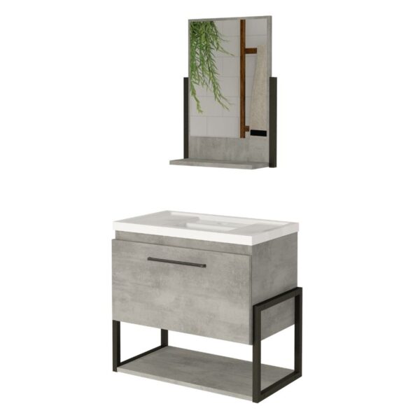 Kit Gabinete para Banheiro Metalo 60cm MGM Móveis