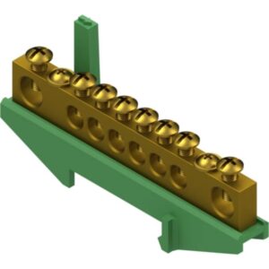 Barramento Terra com 8 Furos para Trilho DIN Brum