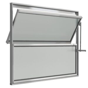 Janela Basculante 2 Folhas Vidro Boreal Alumínio Brilhante Proex