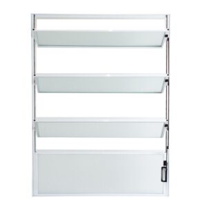 Janela Basculante 4 Folhas Vidro Boreal Alumínio Branco Proex