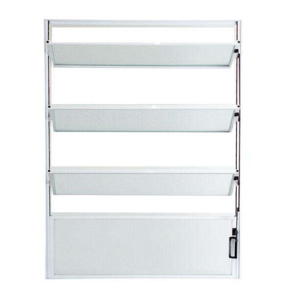 Janela Basculante 4 Folhas Vidro Boreal Alumínio Branco Proex