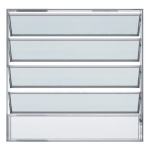 Janela Basculante 5 Folhas Vidro Boreal Alumínio Brilhante Proex