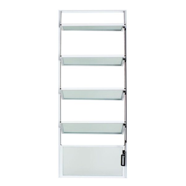 Janela Basculante 5 Folhas Vidro Boreal Alumínio Branco Proex