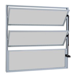 Janela Basculante 3 Folhas Vidro Boreal Alumínio Branco Proex