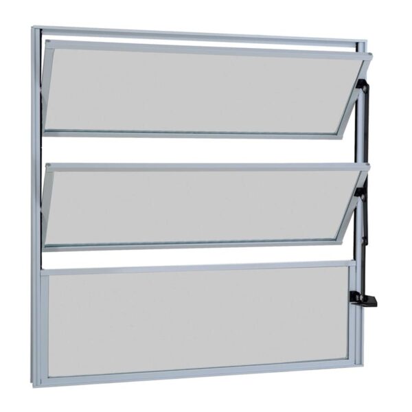 Janela Basculante 3 Folhas Vidro Boreal Alumínio Branco Proex
