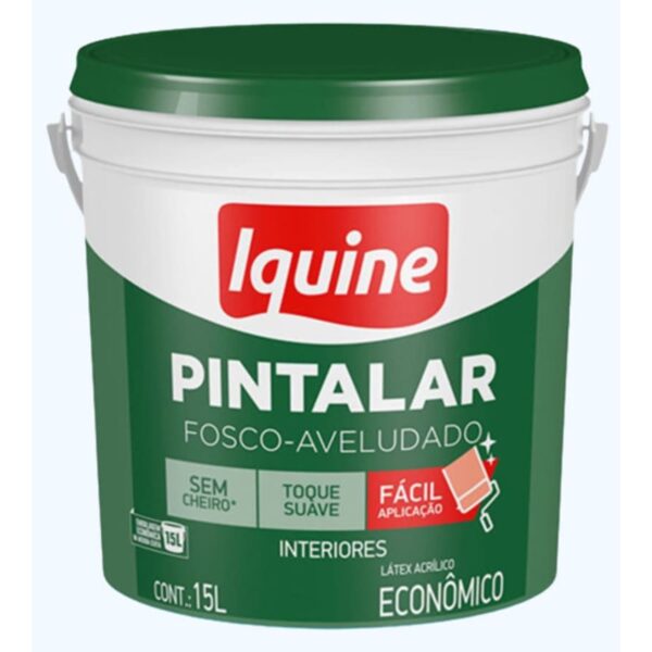 Tinta Econômica Acrílica Fosco Pintalar Branco 15L Balde Iquine