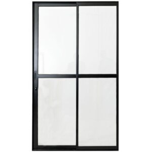 Porta de Correr 2 Folhas Alumínio Preto Lux