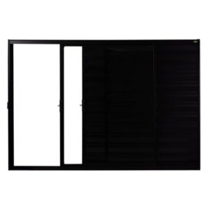 Veneziana 3 Folhas sem Grade Alumínio Preto Proex