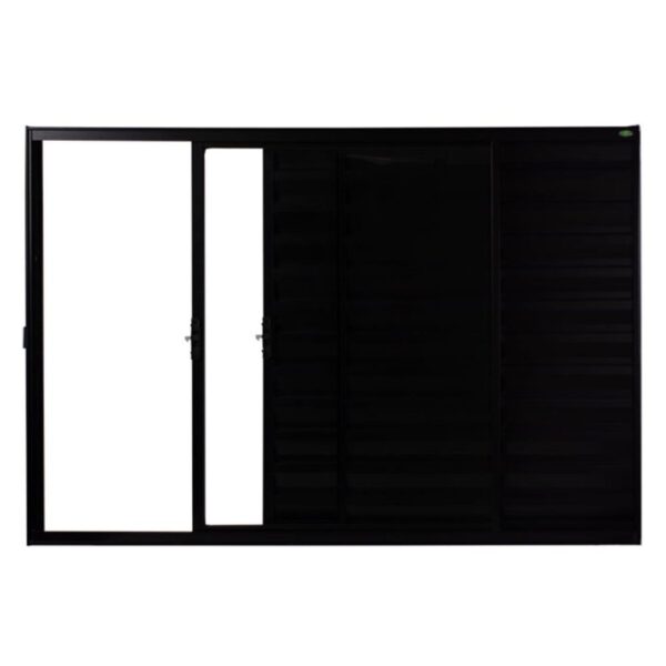 Veneziana 3 Folhas sem Grade Alumínio Preto Proex