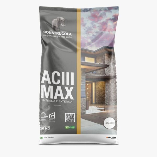 Argamassa Interna/Externa AC3 Max Branca 20kg Construcola
