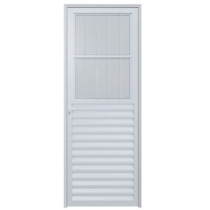 Porta Postigo Alumínio Branco Vidro Boreal 210x80cm Proex