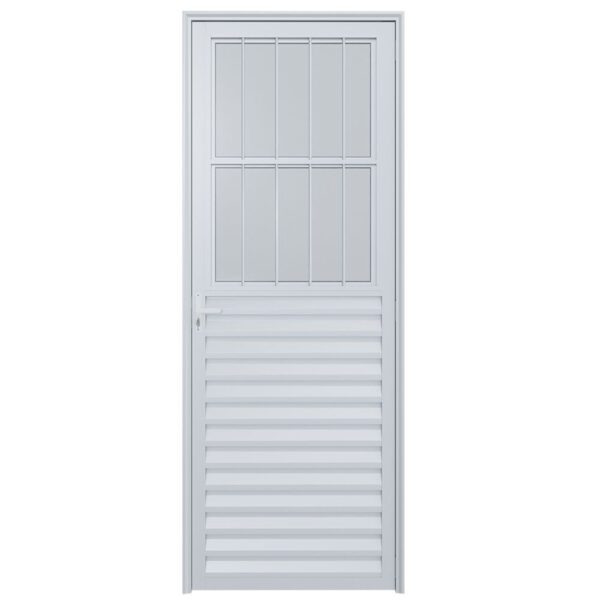 Porta Postigo Alumínio Branco Vidro Boreal 210x80cm Proex