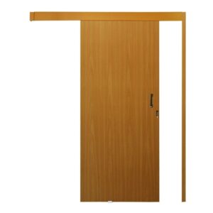 Kit Porta de Correr Sobrepor Lisa Melamínica Mogno Reversível MGM