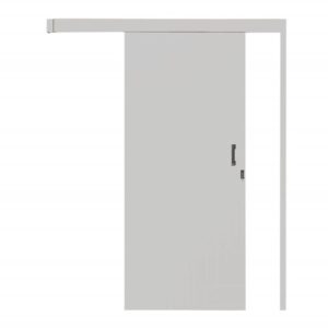 Kit Porta de Correr Sobrepor Lisa Melamínica Branco Reversível MGM