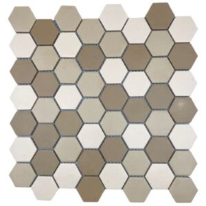 Pastilha de Porcelanato Hexagonal Eco985 Light Blend Bege 30x30cm