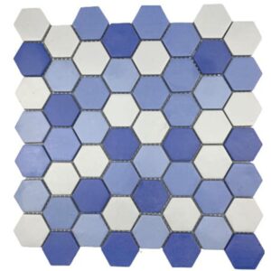 Pastilha de Porcelanato Hexagonal Eco986 Light Blue Blend Azul 30x30cm