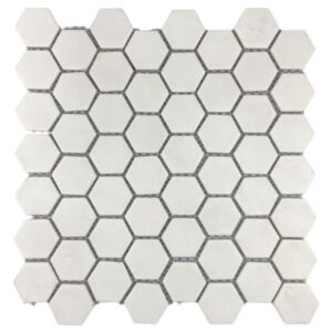 Pastilha de Porcelanato Hexagonal Eco988 Snow White Branca 30x30cm