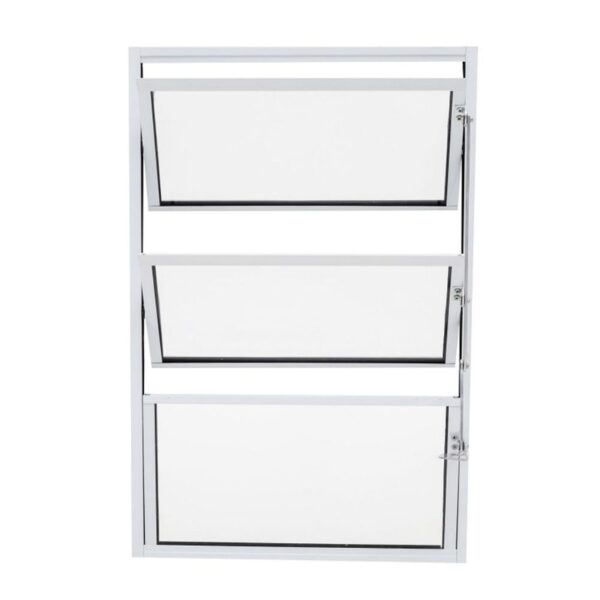 Janela Basculante 3 Folhas Vidro Boreal Alumínio Branco Quality