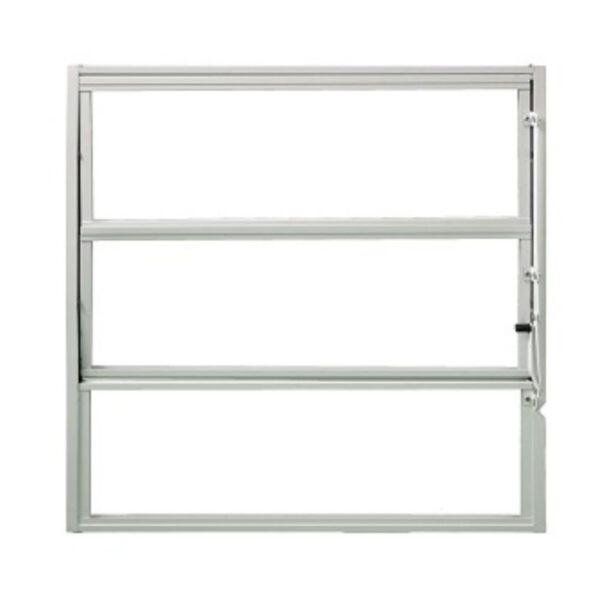 Janela Basculante 3 Folhas Vidro Liso Alumínio Branco Quality