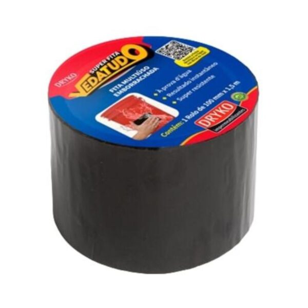 Fita Super Vedatudo para Reparos Gerais Preto 1,5m Dryko