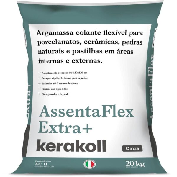 Argamassa Interna/Externa AC2 Porcelanato Extra+ Cinza 20kg Kerakoll