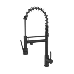 Monocomando para Cozinha Mesa Bica Alta 1/4V Preto Gourmet Mola 50cm