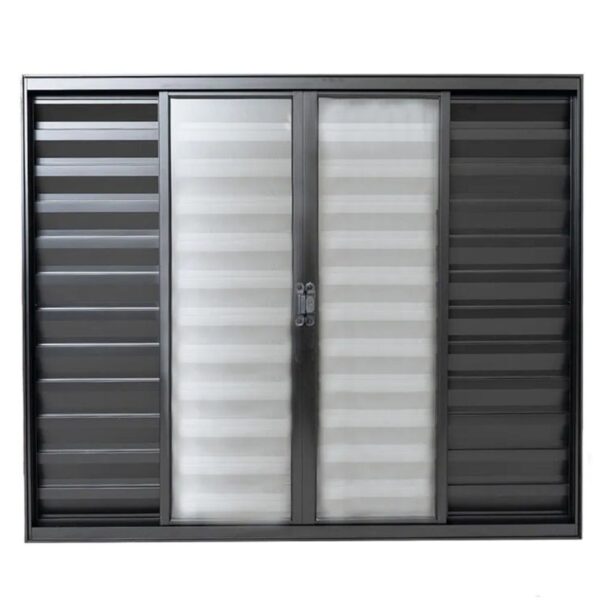 Veneziana 6 Folhas sem Grade Alumínio Preto Lux