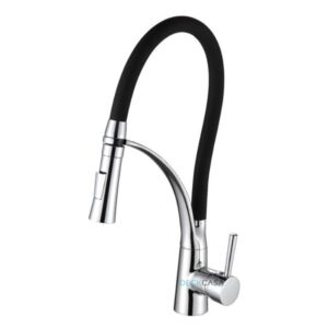 Monocomando para Cozinha Mesa 1/4V Bica Alta Cromado/Preto Gourmet