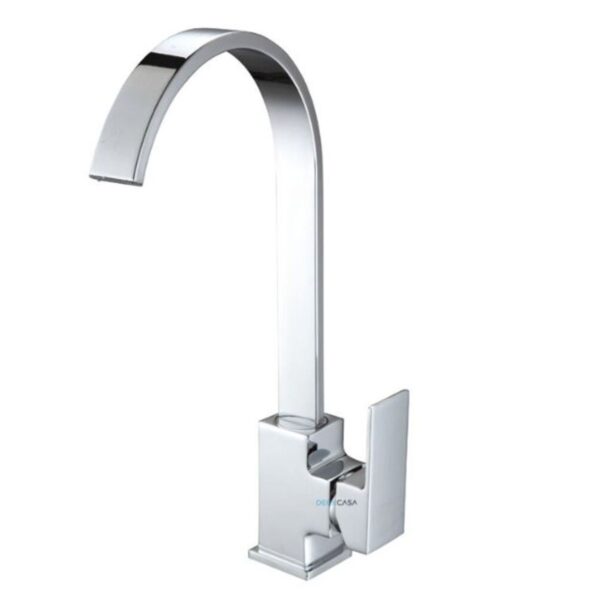 Monocomando para Cozinha Mesa Bica Alta Cromado Luxo Curva 36cm