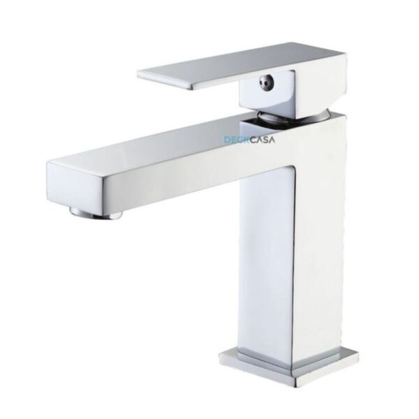 Monocomando para Banheiro Mesa Bica Alta Cromado Luxo Quadrado 16cm